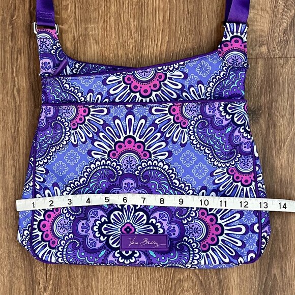 Vera Bradley Lighten Up Slim Crossbody Lilac Tapestry Purple Paisley - Picture 7 of 10